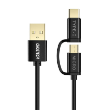 CHOETECH XAC-0012-101BK USB-A - Micro USB / USB-C apa Adat és töltő kábel - Fekete (1.2m) kábel és adapter
