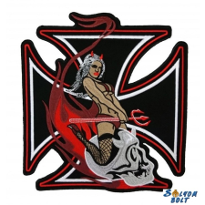  Chopper kereszt ördög lány hátfelvarró, nagyméretű ajándéktárgy