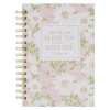 CHRISTIAN ART GIFTS Christian Art Gifts Inspirational Journal, Bless You and Keep You Wide Ruled Notebook, Numbers 6:24 Bible Verse, Pink Floral, 192 Lined Pages W/Script ()