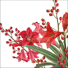 Christmas Bouquet White papírszalvéta 33x33cm, 20db-os konyhai eszköz