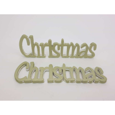  Christmas felirat metál zöldarany 15cm 2db/csomag dekorációs kellék