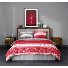 Christmas/Karácsonyi ágyneműhuzat, Red, 140x200 + 70x90 cm lakástextília