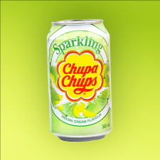 Chupa Chups Melon Cream sárgadinnye krém ízű szénsavas üdítőital 345ml üdítő, ásványviz, gyümölcslé