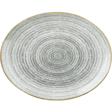 Churchill »Homespun« »Stone Grey« lapos tányér, coup, ovális, hossza: 317 mm tányér és evőeszköz