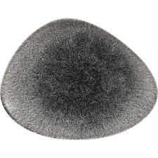 Churchill »Raku« »Quartz Black« lapos tányér, háromszög alakú, hossza: 265 mm tányér és evőeszköz