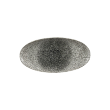 Churchill »Raku« »Quartz Black« lapos tányér, ovális, hossza: 347 mm tányér és evőeszköz