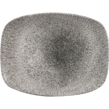 Churchill »Raku« »Quartz Black« lapos tányér, téglalap alakú, hossza: 269 mm tányér és evőeszköz