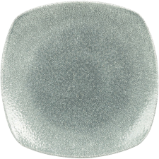 Churchill »Raku« »Topaz Blue« lapos tányér, négyzet alakú, hossza: 252 mm tányér és evőeszköz