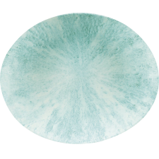 Churchill »Stone« »Aquamarine« lapos tányér, ovális, coup, L: 270 mm tányér és evőeszköz