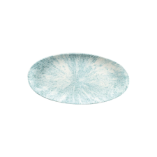 Churchill »Stone« »Aquamarine« lapos tányér, ovális, hossza: 355 mm tányér és evőeszköz