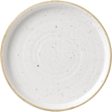 Churchill »Stonecast« »Barley White« lapos tányér, emelt szélekkel, ø: 210 mm tányér és evőeszköz