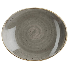 Churchill STONECAST PEPPERCORN GREY kerámia ovál tányér, 19,2cm, 1db, SPGSOP71 tányér és evőeszköz