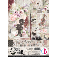 Ciao Bella Papírkészlet (A4) - Cygne Noir - Creative Pad (9 ív) decoupage papír
