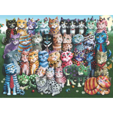 Cica családi összejövetel puzzle 1000 darabos puzzle, kirakós