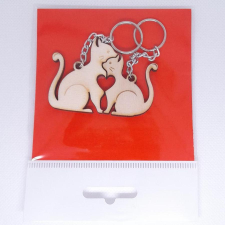  Cicás páros kulcstartó. Teljes mérete (2 cica együtt): 65x48 mm dekorációs kellék