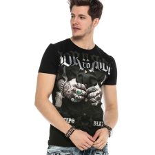 Cipo &amp; Baxx CIPO&amp;BAXX DIVATOS FÉRFI PÓLÓ CT542BLACK férfi póló