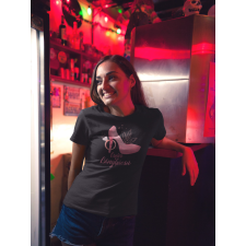  Cipős lánybúcsú fekete póló egyedi névvel ajándéktárgy