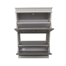  Cipőtartó, 2 soros, fehér/szürke, SEBER TYP 1 bútor