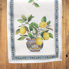  Citromos mediterrán gobelin asztali futó 37x100 cm lakástextília