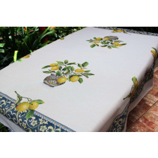  Citromos, mediterrán kék gépi gobelin asztalterítő, 137x240 cm lakástextília