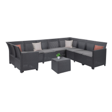  Claire IX 9 személyes sarokgarnitúra párnatartós asztallal kerti bútor