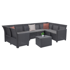  Claire VII 8 személyes sarokgarnitúra párnatartós asztallal kerti bútor