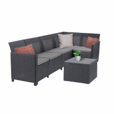  Claire VIII 5 személyes sarokgarnitúra párnatartós asztallal kerti bútor