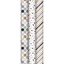 Clairefontaine Díszcsomagoló tekercses Clairefontaine 70x200 cm 57g általános, basic, 3 minta mintás csomagolópapír