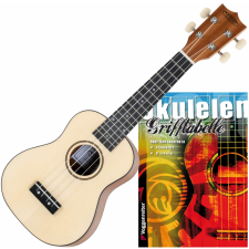 Classic Cantabile Ukulele Soprano Natúr Szett Ujjrend Táblázattal Együtt gitár és basszusgitár
