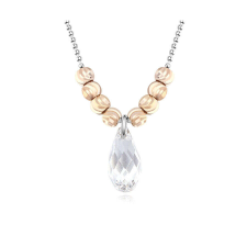 Classic pearl- nyakék - Swarovski kristályos - fehér nyaklánc