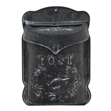 Clayre & EEf Fém postaláda madaras 26x8x39,fekete-fehér postaláda