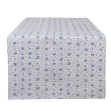 Clayre & EEf Asztali futó - 50x140cm - Blue Rose Blooming lakástextília