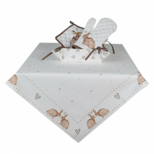 Clayre & EEf Asztalterítő - 100x100cm - Bunnies in Love lakástextília
