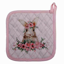 Clayre-Eef Edényalátét 20x20cm, 100% pamut, Floral Easter Bunny konyhai eszköz