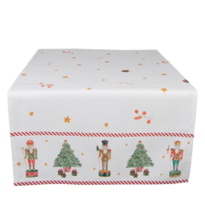 Clayre & EEf Karácsonyi Asztali futó - 50x140cm - Happy Little Christmas karácsonyi textilia