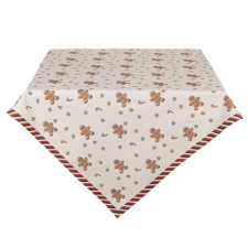 Clayre & EEf Karácsonyi Mézeskalács mintás asztalterítő 100x100cm, 100% pamut, Classic Gingerbread Magic karácsonyi textilia
