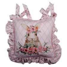  Clayre-Eef Párnahuzat kötős 40x40cm, 100% pamut, Flower Easter Bunny lakástextília