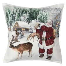 Clayre & EEf Textil párnahuzat - 45x45cm - télapó állatokkal lakástextília