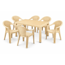 CleanDepo Behram rattan hatású kerti bútor szett Cappuccino kerti bútor