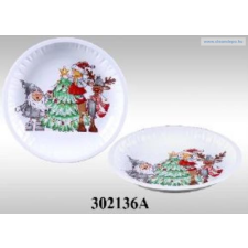 CleanDepo Karácsonyi fém tálca kerek 25,7x3 cm 302136E karácsonyi dekoráció