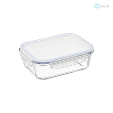 CleanDepo Üveg ételtartó műanyag fedéllel 1 L konyhai eszköz