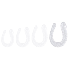 ClearlyHorny Átlátszó XL dupla dildó – 19 x 5 cm, érzéki élmény műpénisz, dildó