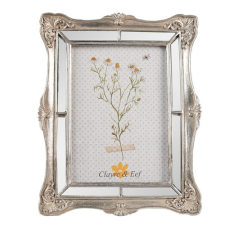 CLEEF.2F1113 Képkeret ezüstös, sarokdísszel, 20x24/13x18cm, műanyag fényképkeret