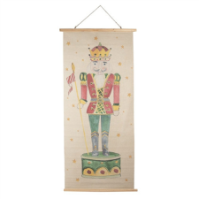 CLEEF.5WK0054 Fali vászonkép alul/felül fa kerettel 70x2x150cm,Nutcracker karácsonyi dekoráció