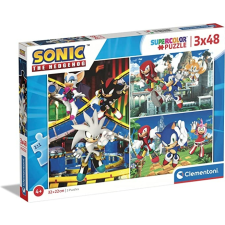 Clementoni 3 x 48 db-os Szuper Színes puzzle - Sonic (25280) puzzle, kirakós