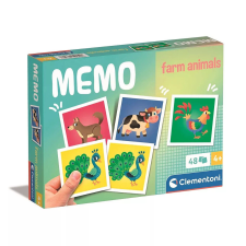 Clementoni Állatos memória játék farm 48 db-os kreatív és készségfejlesztő