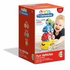 Clementoni Baby járművek 4 db-os építőjáték – Clementoni autópálya és játékautó