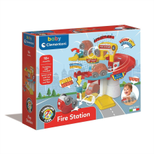Clementoni Baby Tűzoltóállomás pályaszett puha kisautókhoz autópálya és játékautó