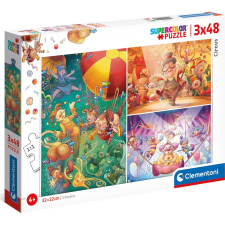 Clementoni Cirkusz 3X48db-os Puzzle - Lányoknak és Fiúknak, 4 éves kortól (406603) puzzle, kirakós