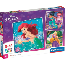 Clementoni Disney Hercegnők 3×48 db-os Supercolor puzzle – Clementoni puzzle, kirakós